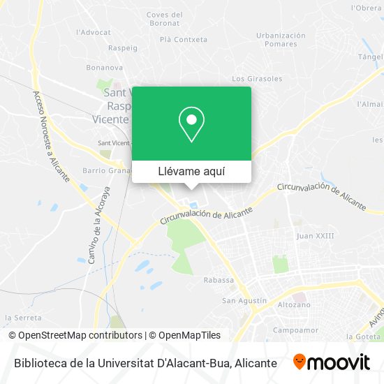 Mapa Biblioteca de la Universitat D'Alacant-Bua