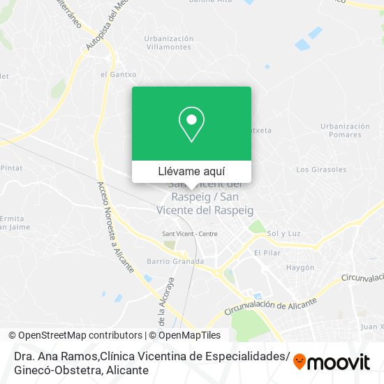 Mapa Dra. Ana Ramos,Clínica Vicentina de Especialidades/ Ginecó-Obstetra