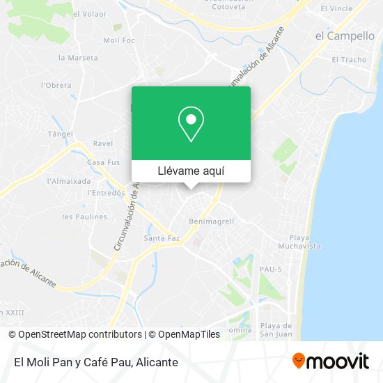 Mapa El Moli Pan y Café Pau