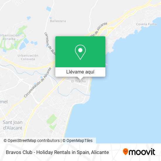 Mapa Bravos Club - Holiday Rentals in Spain