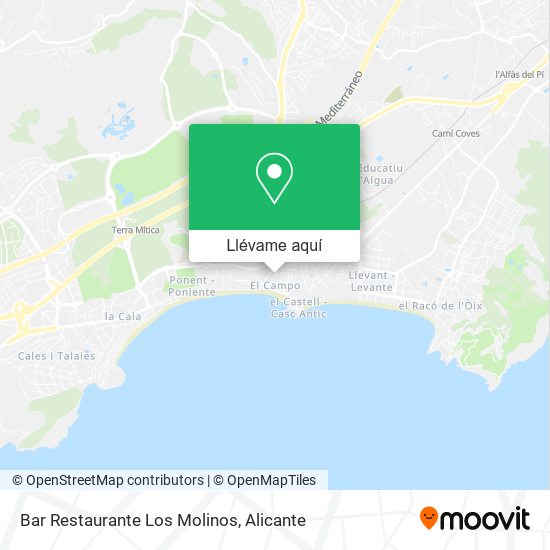 Mapa Bar Restaurante Los Molinos