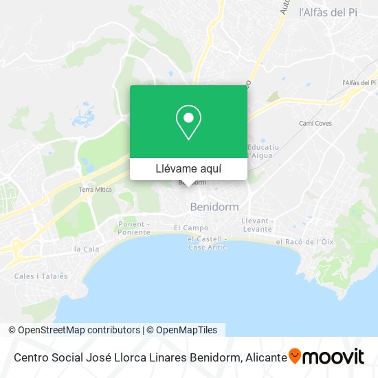 Mapa Centro Social José Llorca Linares Benidorm
