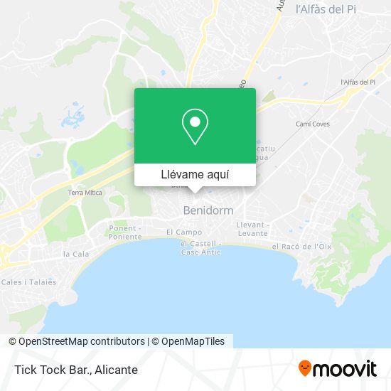 Mapa Tick Tock Bar.