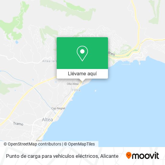 Mapa Punto de carga para vehículos eléctricos