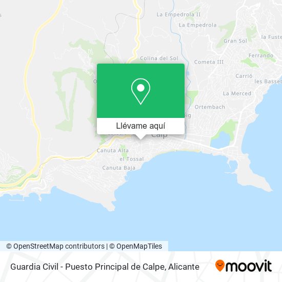 Mapa Guardia Civil - Puesto Principal de Calpe