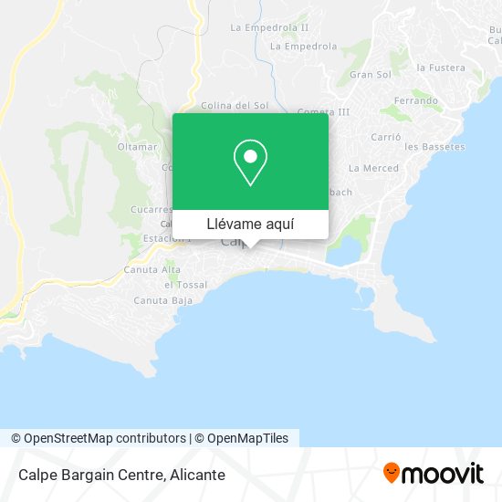 Mapa Calpe Bargain Centre