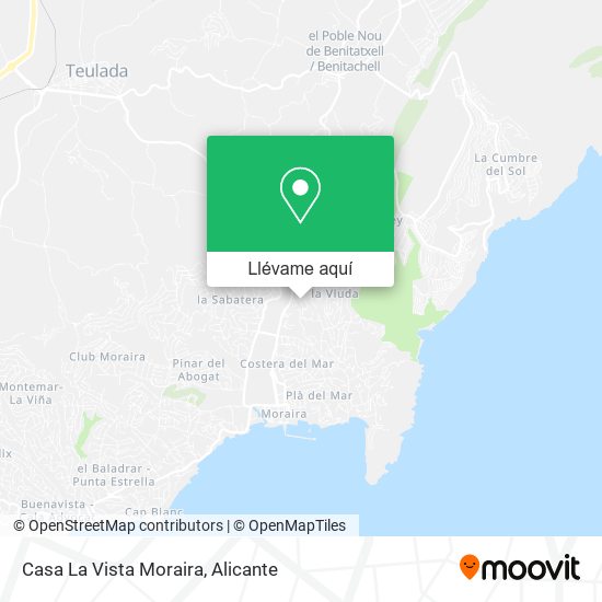 Mapa Casa La Vista Moraira