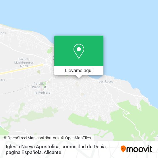 Mapa Iglesia Nueva Apostólica, comunidad de Denia, pagina Española