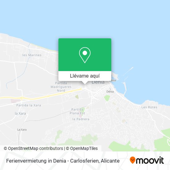 Mapa Ferienvermietung in Denia - Carlosferien