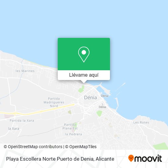 Mapa Playa Escollera Norte Puerto de Denia