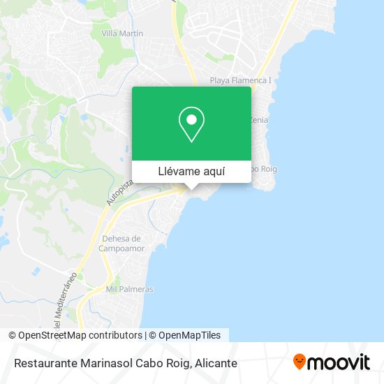 Mapa Restaurante Marinasol Cabo Roig