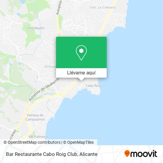 Mapa Bar Restaurante Cabo Roig Club