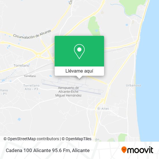 Mapa Cadena 100 Alicante 95.6 Fm
