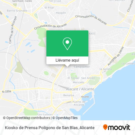 Mapa Kiosko de Prensa Polígono de San Blas