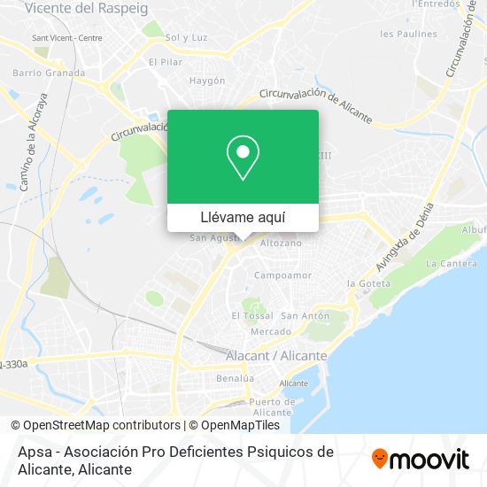 Mapa Apsa - Asociación Pro Deficientes Psiquicos de Alicante