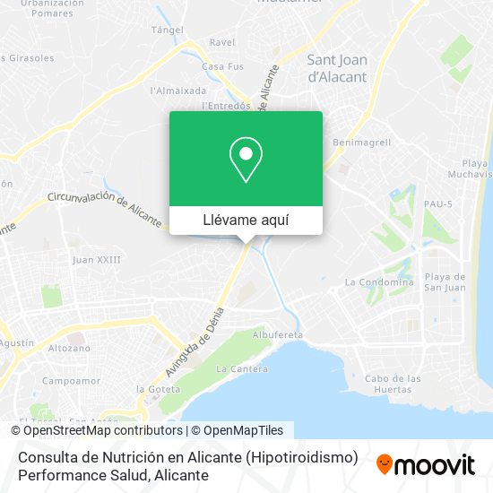 Mapa Consulta de Nutrición en Alicante (Hipotiroidismo) Performance Salud