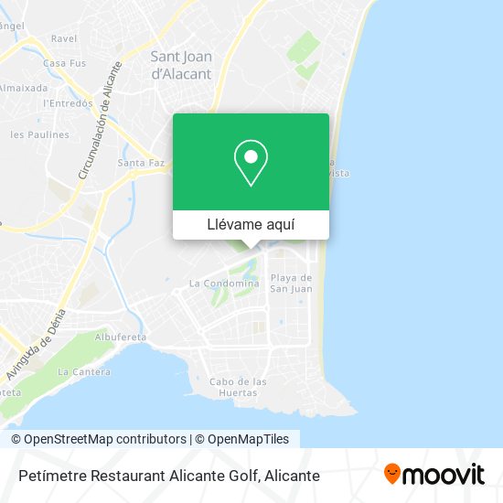 Mapa Petímetre Restaurant Alicante Golf