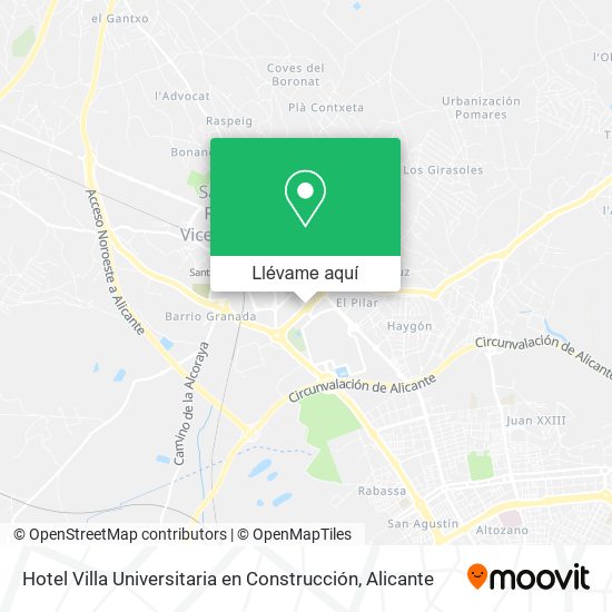Mapa Hotel Villa Universitaria en Construcción