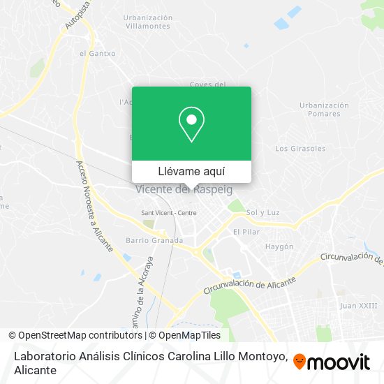 Mapa Laboratorio Análisis Clínicos Carolina Lillo Montoyo