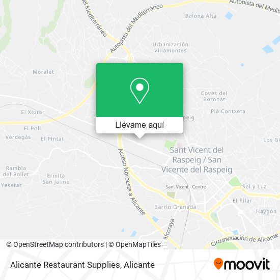 Mapa Alicante Restaurant Supplies