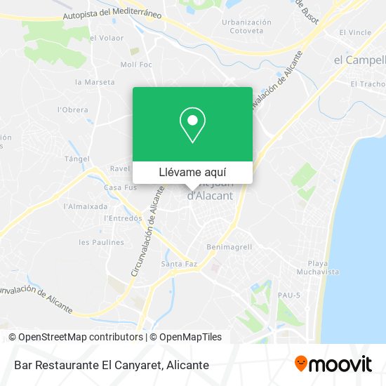 Mapa Bar Restaurante El Canyaret