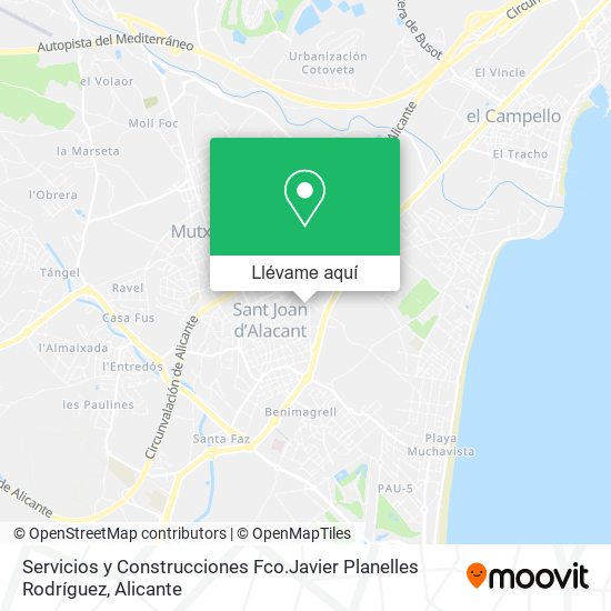 Mapa Servicios y Construcciones Fco.Javier Planelles Rodríguez