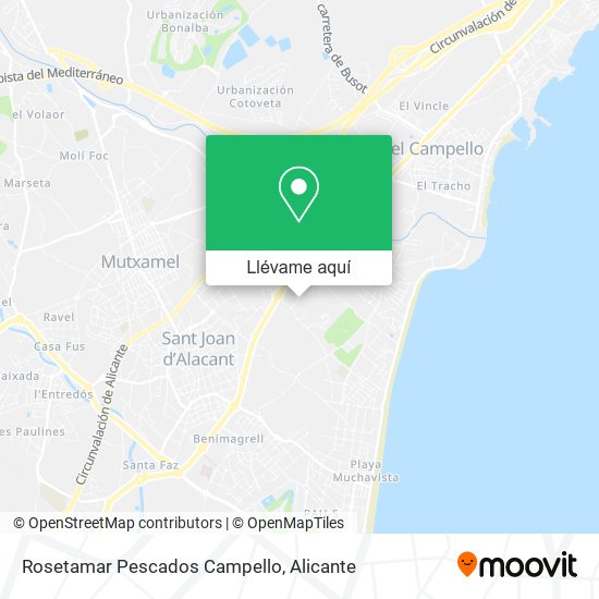 Mapa Rosetamar Pescados Campello
