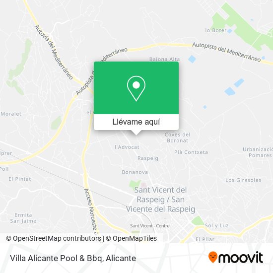 Mapa Villa Alicante Pool & Bbq