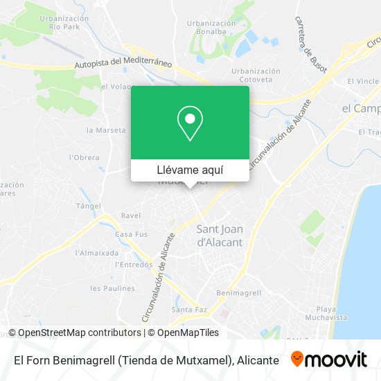 Mapa El Forn Benimagrell (Tienda de Mutxamel)