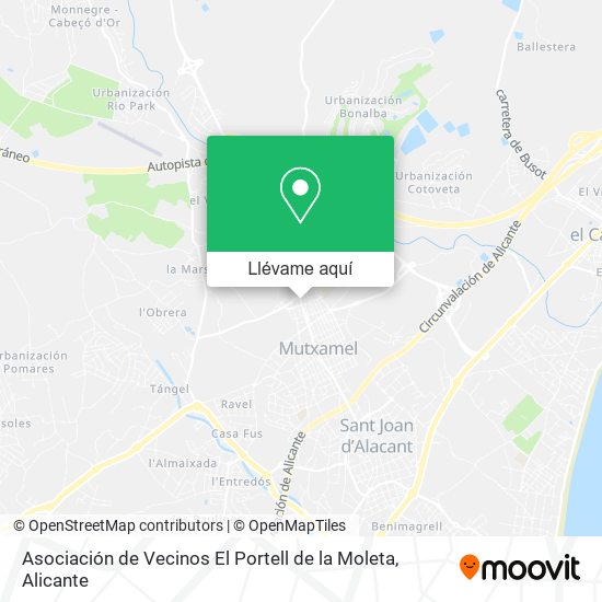 Mapa Asociación de Vecinos El Portell de la Moleta