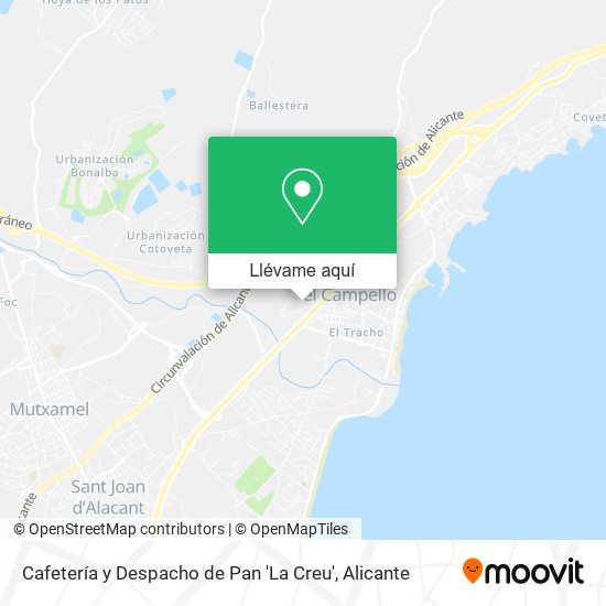 Mapa Cafetería y Despacho de Pan 'La Creu'