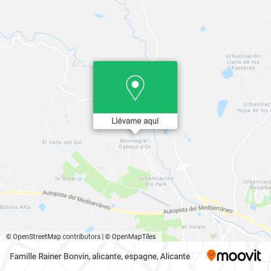 Mapa Famille Rainer Bonvin, alicante, espagne