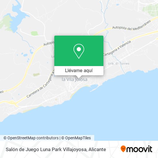 Mapa Salón de Juego Luna Park Villajoyosa