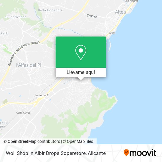 Mapa Woll Shop in Albir Drops Soperetore