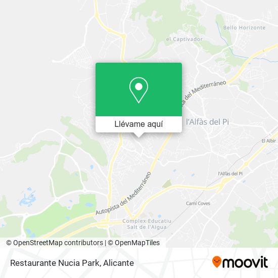 Mapa Restaurante Nucia Park