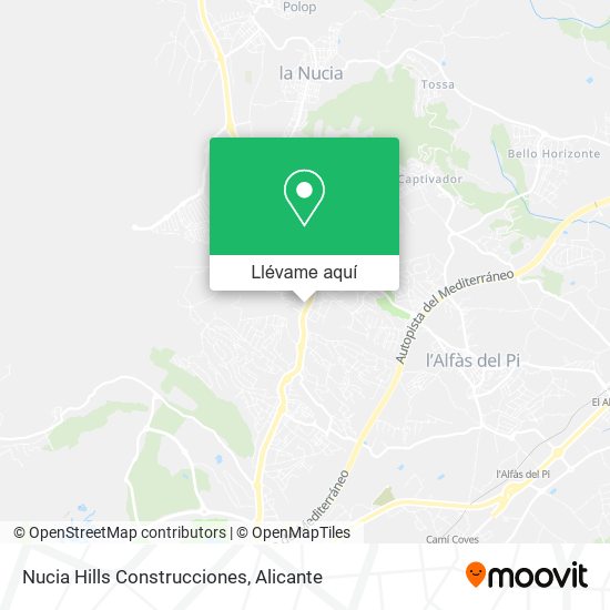 Mapa Nucia Hills Construcciones