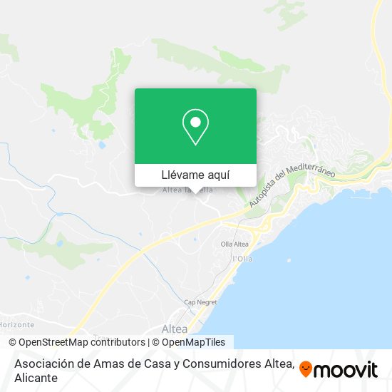 Mapa Asociación de Amas de Casa y Consumidores Altea