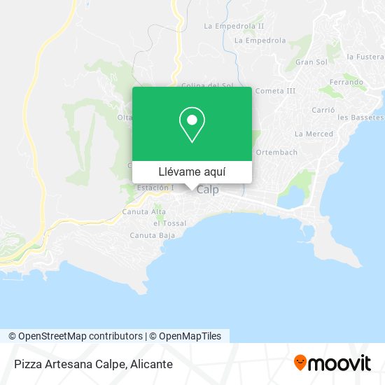 Mapa Pizza Artesana Calpe