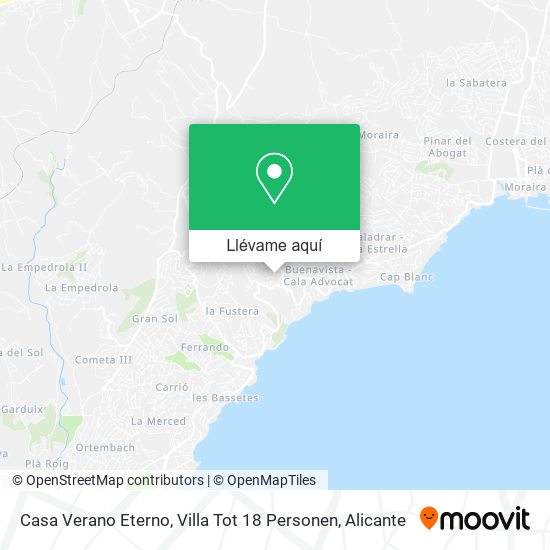 Mapa Casa Verano Eterno, Villa Tot 18 Personen