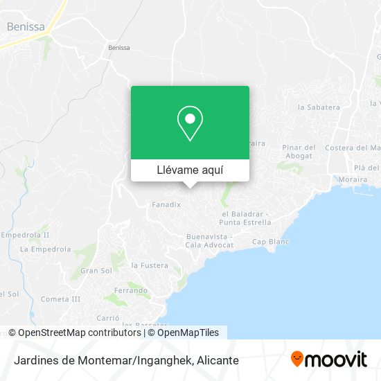 Mapa Jardines de Montemar/Inganghek
