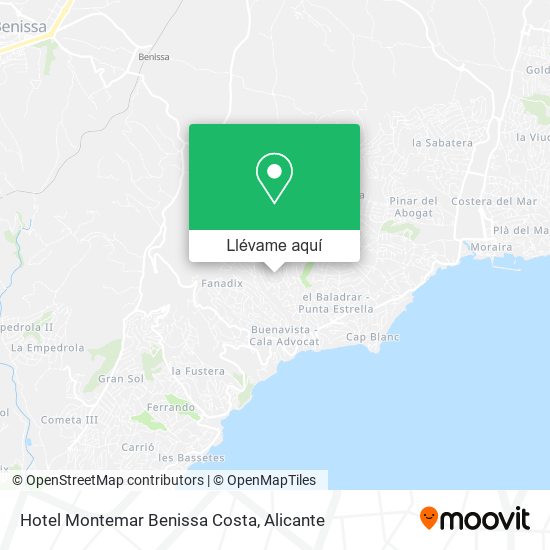 Mapa Hotel Montemar Benissa Costa