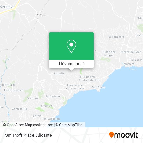 Mapa Smirnoff Place