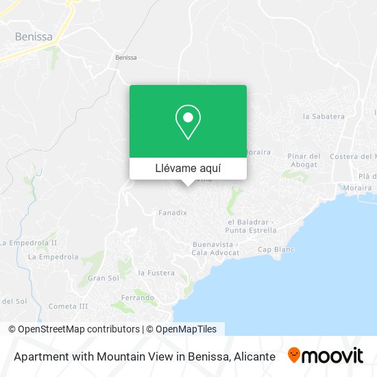 Mapa Apartment with Mountain View in Benissa