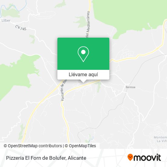 Mapa Pizzería El Forn de Bolufer