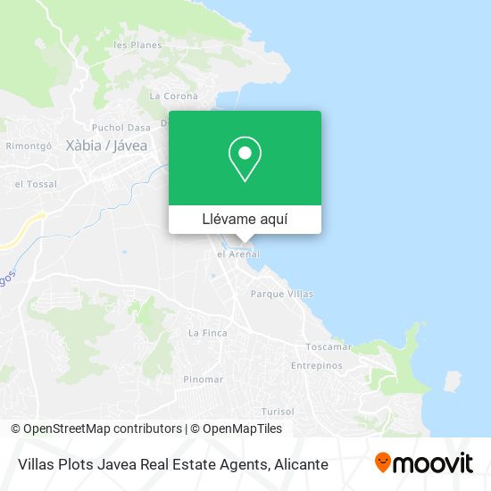 Mapa Villas Plots Javea Real Estate Agents