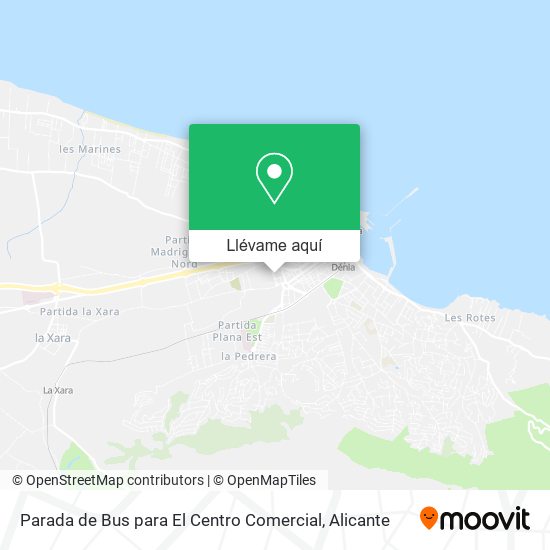 Mapa Parada de Bus para El Centro Comercial