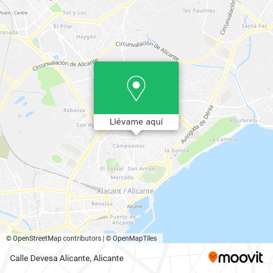 Mapa Calle Devesa Alicante