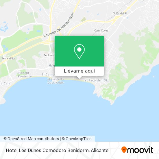 Mapa Hotel Les Dunes Comodoro Benidorm