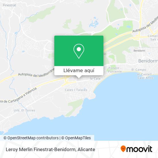Mapa Leroy Merlin Finestrat-Benidorm