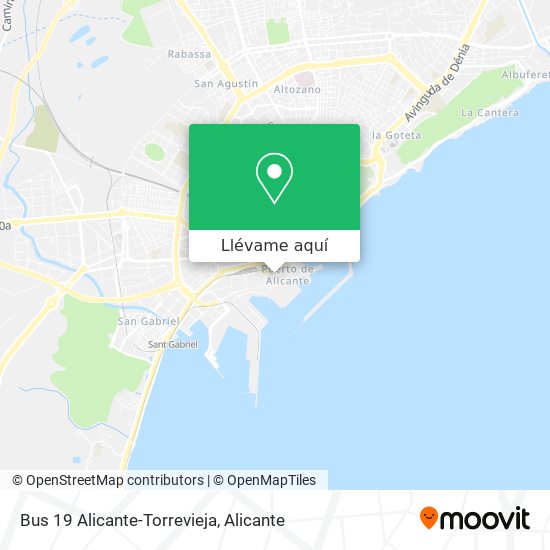 Mapa Bus 19 Alicante-Torrevieja